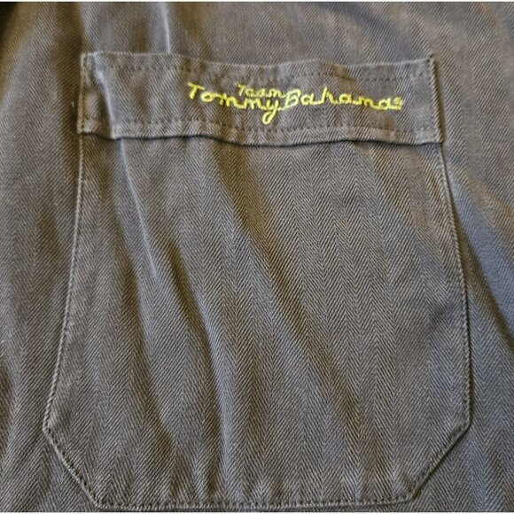 Tommy Bahama Shirt L Side Pocket C.F.O. Silk Embroidered Pool Rack Billiards - Picture 5 of 14